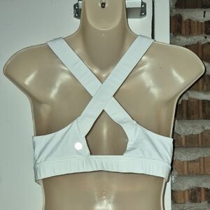 lululemon athletica White Scoop Neck Sports Bra Size Dot 10